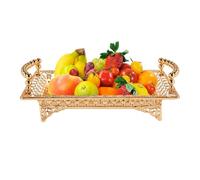 Cpolebev European Delicate Fruit Plate, Luxury Gold Tray, Fruit Plate, Home Cake Tray