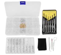 Cpolebev Eyeglass and Sunglasses Repair Kit,Glasses Screws Kit and Nose Pads with 6 Pcs Screwdrivers and 3 Pcs Tools for Glasses