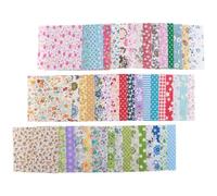Cpolebev Fabric Patchwork Craft Cotton Material Batiks Mixed Squares Bundle, 10 x 10cm, 50-Pack