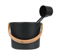 Cpolebev Finnish Sauna Aluminum Bucket, Long-Handled Spoon Set, Sauna Bucket, Bathroom, Sauna Steam Room Replacement Parts