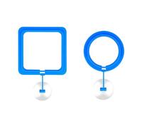 Cpolebev Fish Feeding Ring Floating Food Feeder Circle with Suction Cup Easy to Install Aquarium Blue