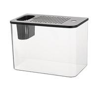 Cpolebev Fish Tank Aquarium Transparent Desktop Tank Turtle Aquarium Small Aquariums Decorative Fish Container for Fish Black