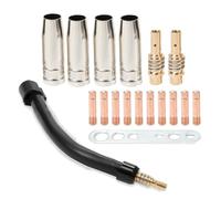 Cpolebev Flexible Mig Welding Neck, Flexible Mig Extension,035inch M6 Nozzle Holder Diffuser and Guard and Torch Neck for MB15