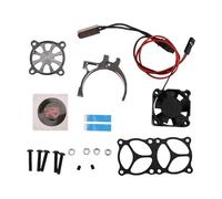 Cpolebev for RC Car 3650 3660 550 540 Motor Heatsink Cooling Fan with Thermal Sensor CNC Aluminum Alloy Clamp Heatsink,Black