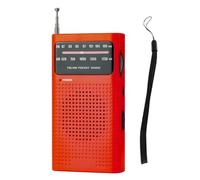 Cpolebev Full-Band Small Portable Radio Mini AM FM Pointer Pocket Radio for Running Compaing Travel Analog Red