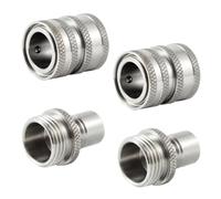 Cpolebev Garden Hose Quick Connect Stainless Steel Water Hose Connector 3/4 Inch GHT Quick Release Connector for Lawn Sprinklers