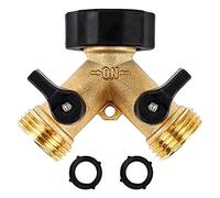Cpolebev Garden Hose Splitter Hose Distributor Y Splitter 2 Valves with 2 Extra Rubber Washer