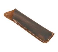 Cpolebev Genuine Leather Double Pen Sleeve Case Holder Pouch Cover for 2 Pen Handmade Vintage (Brown)
