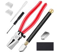 Cpolebev Glass Cutter Kits Stained Glass Supplies with Heavy Duty Glass Running Pliers and Pencil Glass Cutter Tool