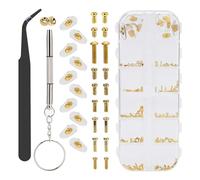 Cpolebev Glasses Nose Pad Replacement Repair Kit Eye Glass Repair Kit with Screws, for Eye Glasses