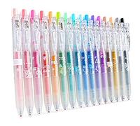 Cpolebev Glitter Gel Ink Pen 16 Assorted Color Retractable Gel Pen Set 0.7mm Fine Tip Colored Journaling Pen Coloring Drawing