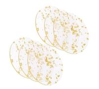 Cpolebev Gold Foil Acrylic Coasters Set of 6 for Drinks Nordic Style Tea Coaster Coffee Cup Insulation Pad for Bowls,9.5cm Easy Install