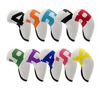 Cpolebev Golf Iron Covers,Golf Iron Head Covers with Number Neoprene Golf Iron Covers Set,Golf Club Head Covers,White