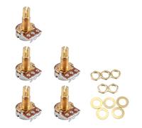 Cpolebev Guitar Potentiometer Audio Volume&Tone Pots Switch Control A500k Split Shaft Taper Potentiometers Gold Pack Of 5