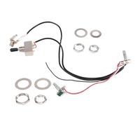 Cpolebev Guitar Wiring Harness Prewired Two Pickup 500K Pots 3-Way Toggle Switch Silver