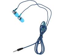 Cpolebev H-169 3.5mm MP3 MP4 Wiring Subwoofer Braided Cord, Headphones with Wheat Wire Control(blue)