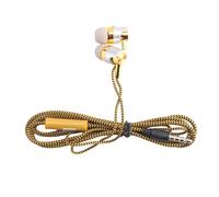 Cpolebev H-169 3.5mm MP3 MP4 Wiring Subwoofer Braided Cord, Headphones with Wheat Wire Control(Golden)