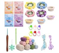 Cpolebev Handmade DIY Lily of the Valley Coasters, 3D Flower Crochet Coaster, Hand Knitted Lily of the Valley Coaster
