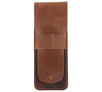 Cpolebev Handmade Leather Pencil Storage Bag Cowhide Fountain Pen Case Holder Vintage Retro Accessories for Travel Journal A