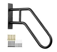 Cpolebev Handrails Iron Steps Stair Railing for Outdoor, 1 to 3 Steps Stairs Wall Mounted for The Elderly, Disabled, Pregnant Women