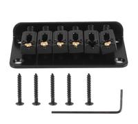 Cpolebev Hardtail Guitar Bridge Body Through for 6 String Electric Parts Black