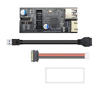 Cpolebev Header 19Pin to Type E + 19Pin Motherboard 1 to 2 Splitter USB 3.0 Hub USB Adapter Conector USB 19Pin Connector(A)