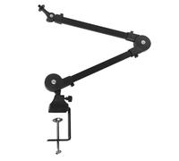 Cpolebev Heavy Duty Microphone Arm Stand Adjustable and Foldable Black Fit for Studio and Live Performances