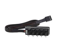 Cpolebev Host Case PC Cooler Fan Power Cable 1 Female to 5 Male 4Pin Socket Fan Hub Splitter Cable for 4Pin PWM Cooling Fan