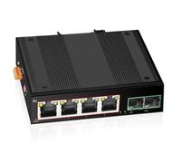 Cpolebev Industrial POE Switch Gigabit Switch Ethernet with 6x100/1000mbps Port Base-T Din IP40 Network Switch DC44-55V