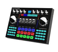 Cpolebev K1 Live Sound Card Portable Bluetooth Sound Card Profession Adjustable Volume Audio for Music Recording