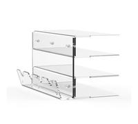 Cpolebev Keyboard Mouse Desktop Organizer Keyboard Display Stand Keyboard Mouse Storage Rack Acrylic 3 Tier Stand Frame Keyboard Display Stand Holder Stand for Exhibition Clear