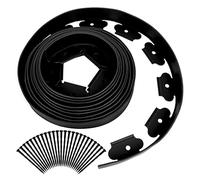 Cpolebev Landscape Edging,16.4FT Garden Edging with 15 Edging Stakes, Rubber Landscaping Edging for Yard Edging Borders Black