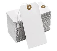 Cpolebev Large Reinforcing Hole Paper Tag with String Attached,200 Pcs Paper Hanging Tags with Elastic Rope Attached