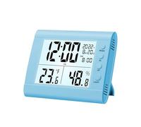Cpolebev LED Display Electronic Clock with Day and Date Stereo Digital Display Snooze Alarm Clock Indoor Temperature Desk Clock,B