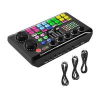 Cpolebev Live External Sound Card, Bluetooth 5.0 Voice Changer, 16 Types of Sound Effects, 6 Modes Mixer for Phones, PC, Tablets