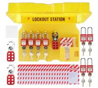 Cpolebev Lockout Tagout Station with 8 Safety Padlocks 3 Hasps and 20 Lockout Tags, Lock Out Tag Out Board with Devices
