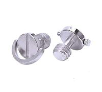 Cpolebev Longer Shaft D-ring Screw 3/8 inch-16 Thread Camera Tripod Quick Release Fixing Screw Adapter (Pack of 2)