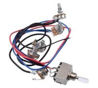 Cpolebev Lp Electric Guitar Pickups Wiring Harness Kit 2T2V 500K Pots 3 Way Switch With Jack For Dual Humbucker Les Pual Style Guitar Replacements, White Cap