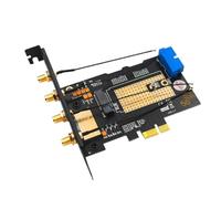 Cpolebev M.2 B Key USB3.0 & PCIe 5G Dual Bus 5G-WWAN Card Adapter Card, Desktop Adapter Card with 4 Antennas SIM Slots Easy Install