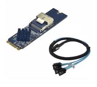 Cpolebev M.2 NVME to Mini SAS SFF-8087 Expansion Card Support 4 Port SATA3.0 6Gbps HDD SSD Controller SFF8087 to M2 NVME Easy to Use