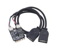 Cpolebev M.2 to USB Riser Card 480Mbps M.2 KEY A+E to Dual Port USB2.0 Expansion Card with Riser Cable for Win10
