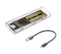 Cpolebev M2 SSD Case M.2 NVME SSD Enclosure Portable USB3.1 Type-C SSD Transparent Hard Disk Case 5Gbps for PC
