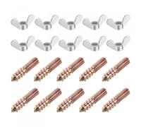 Cpolebev M6 Wing Nuts, Wing Nut, Silver Tone, 20 Pieces & M6X30mm Hanger Bolt, Double Headed Screw, 20 Pieces Easy to Use