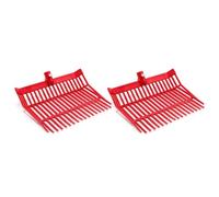 Cpolebev Manure Fork Replacement Head, Pitchfork Head, Horse Manure Rake, for Picking Up Manure, Stable Waste Removal Easy Install Easy to Use,Red,2Pcs