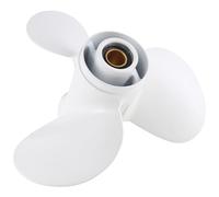 Cpolebev Marine Engine Outboard Propeller 664-45947-01-El 9 7/8 X 11 1/4 for 20-30Hp Aluminum Alloy 3 Blade Black 10 Spline Tooth R Rotation