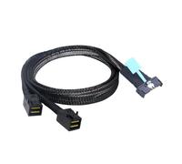Cpolebev MCIO 8i to 2 X SFF 8643 Cable PCIE Gen5 MCIO 8X to Mini SAS HD SFF 8643 High Speed Cable for Server Data Center 0.5M