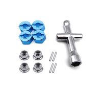 Cpolebev Metal 12mm Wheel Hex Adapter 7mm Thickness Flanged Lock Nut Wrench for 1/10 Stampede Slash RC Car,2