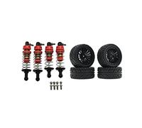 Cpolebev Metal and Rubber Tire Set for SG1603 SG1604 SG1605 UD1601 UD1602 UD1603 1/16 RC Car Parts,Black
