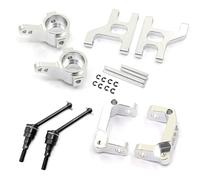 Cpolebev Metal Front Steering Cup C Hub Carrier Suspension Arm Drive Shaft for 1/10 RC Crawler CC01 Upgrade Parts,Silver