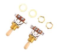 Cpolebev Metric 3 Way Short Straight Guitar Toggle Switch Pickup Selector For Electric Guitar,Gold & beige(Pack Of 2)